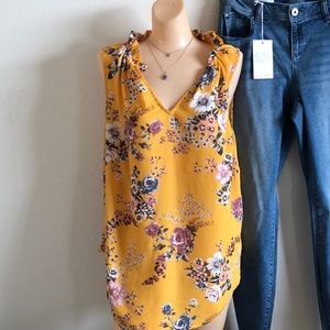 Torrid yellow floral design top